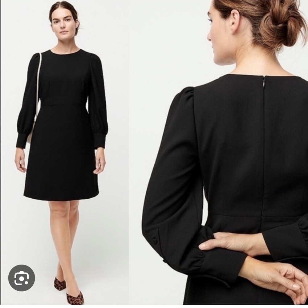 J. Crew black long-sleeve dress in 365 crepe